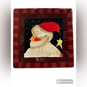 Heavy Oneida Santa Portrait 10" Square Dinner Plate